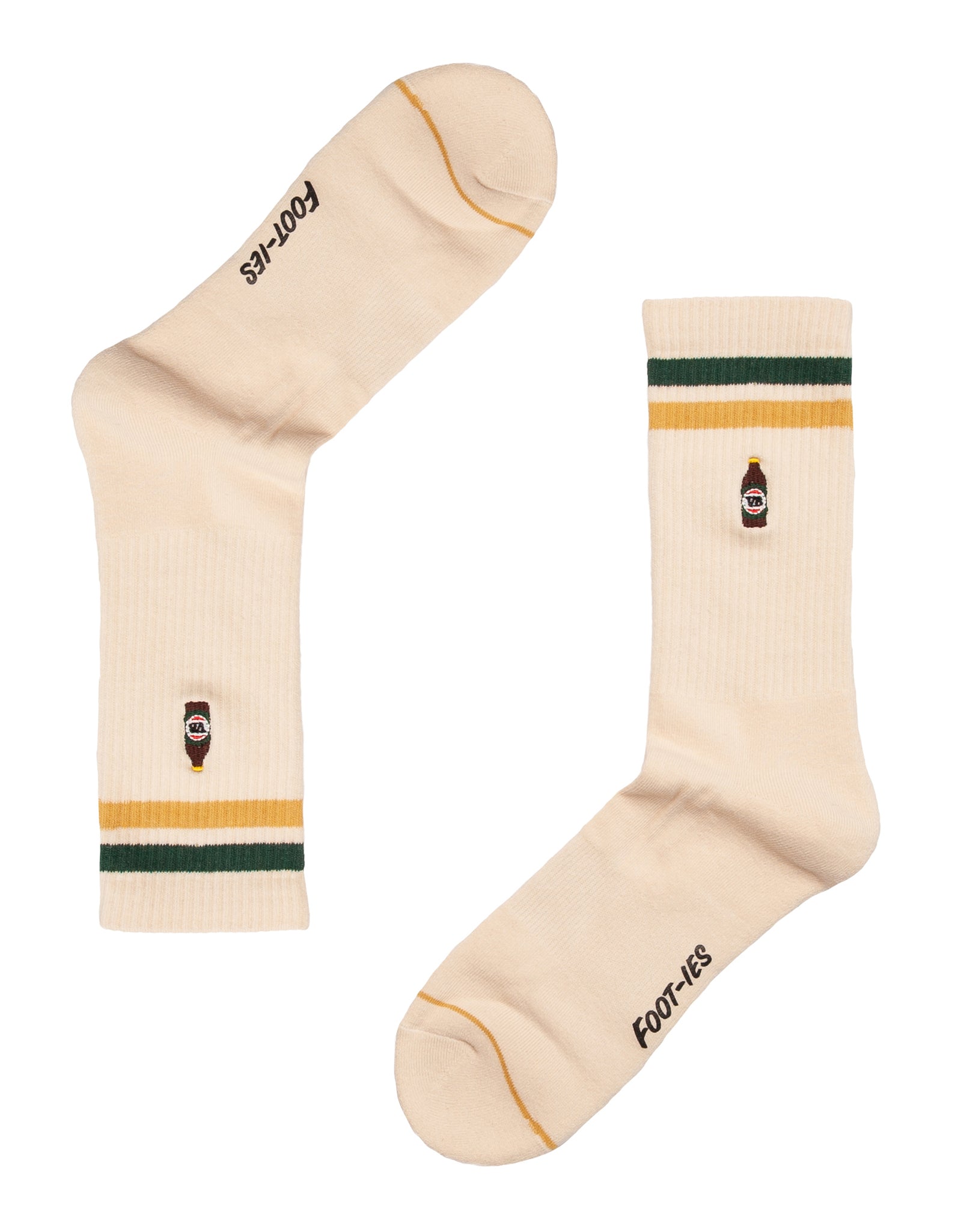 VB x Foot-ies Retro Sneaker Sock Cream/Green (2PK)