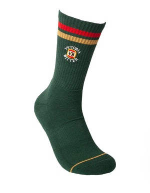 VB x Foot-ies Retro Sneaker Sock Cream/Green (2PK)