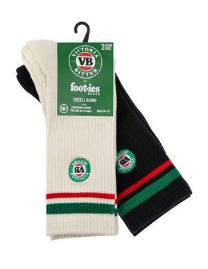 VB x Foot-ies Logo Sneaker Sock Cream/Black (2PK)