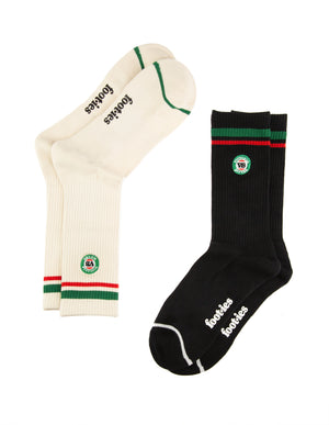 VB x Foot-ies Logo Sneaker Sock Cream/Black (2PK)