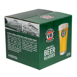 Victoria Bitter 4 Pack of 425ml Glasses