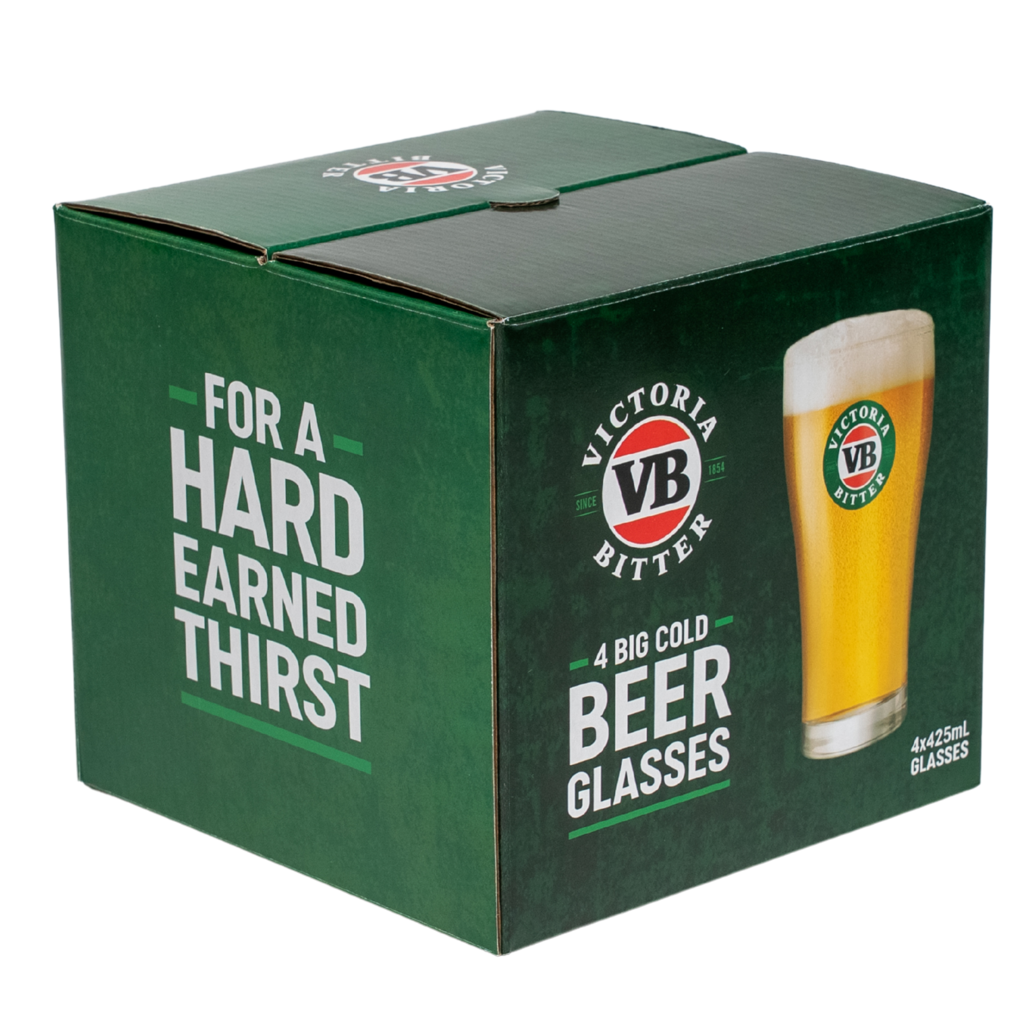 Victoria Bitter 4 Pack of 425ml Glasses