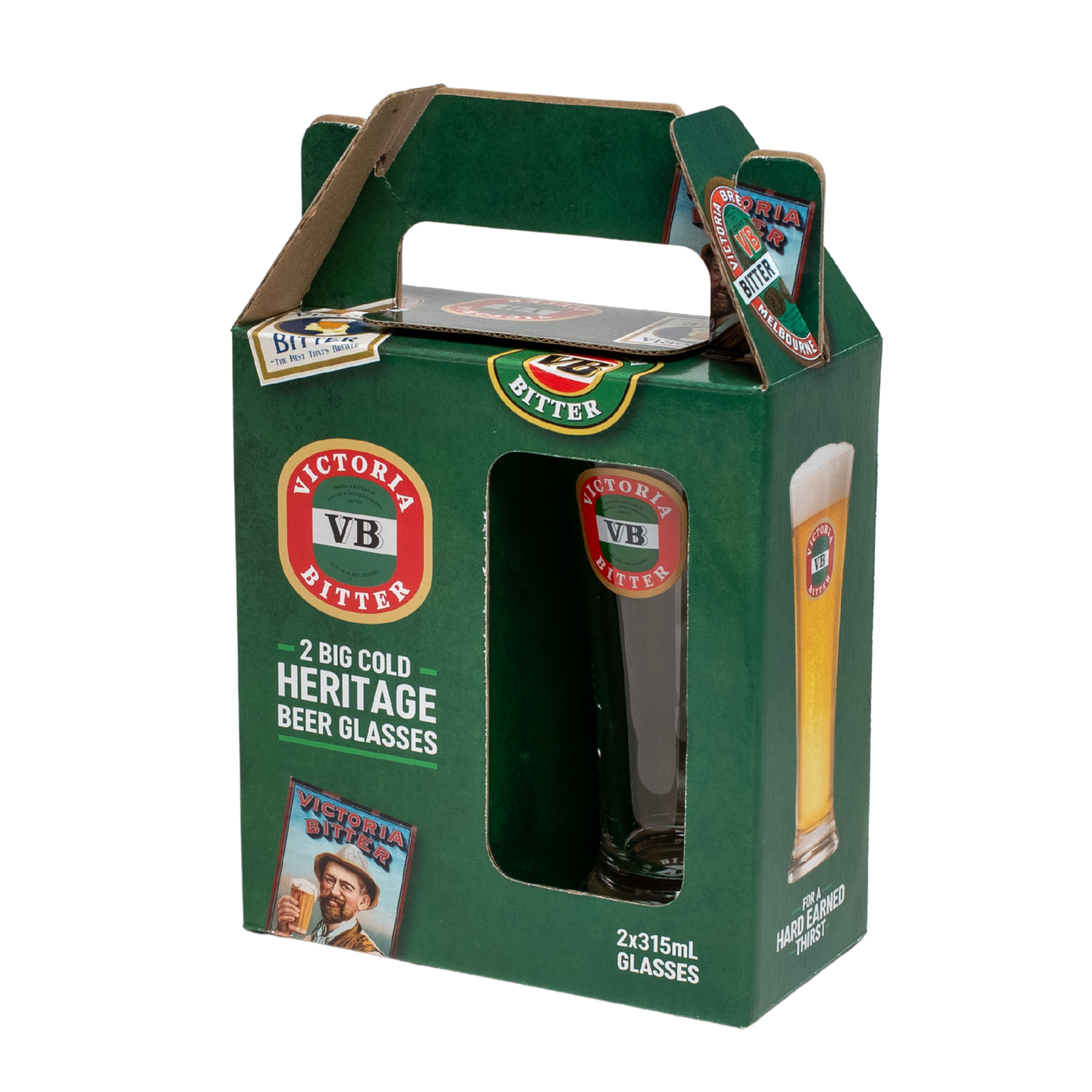Victoria Bitter Heritage Glasses – 2 Pack (315ml)